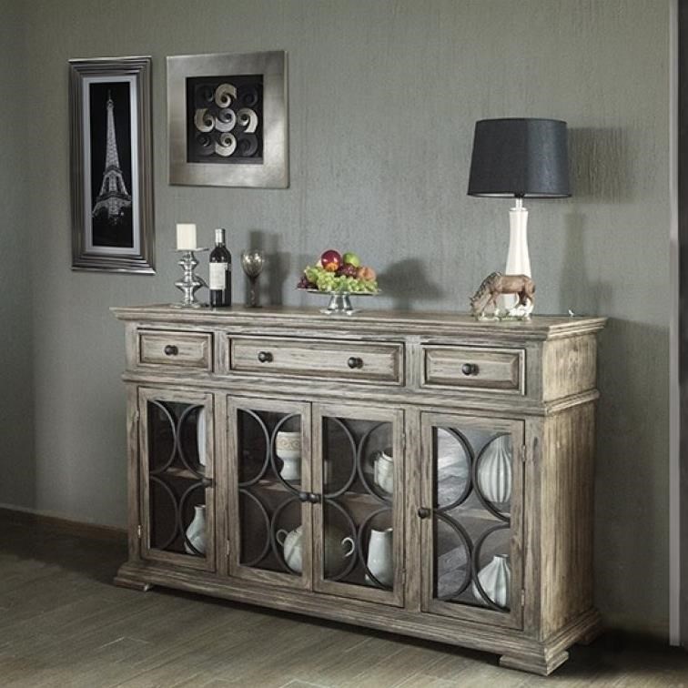 International Furniture Direct Bonanza IFD410CONS 4 Door Sideboard with